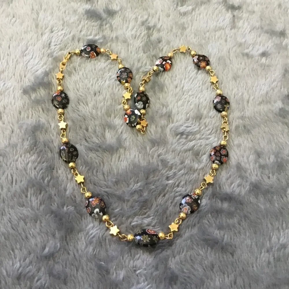 Gold Unique Multi-Bead Necklace